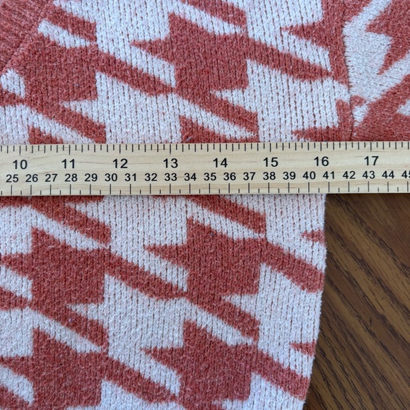 Art Class Girls Houndstooth Coral And Cream Button Up Cardigan Cropped Girls 8 - Picture 6 of 9